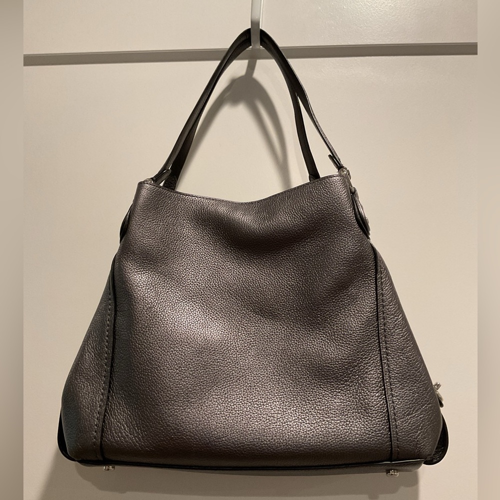 Coach Pewter Leather Women's Bag - Picture 2 of 16